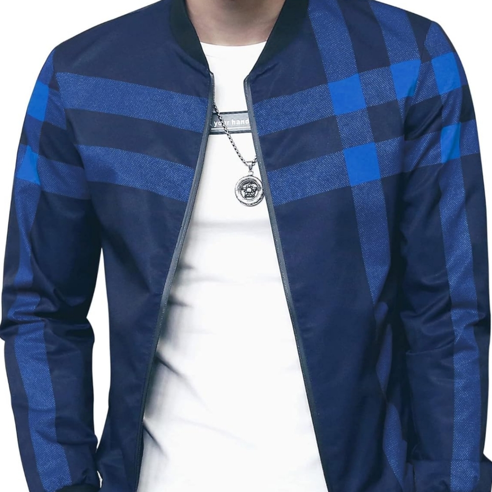 Men's Plaid Bomber Jacket